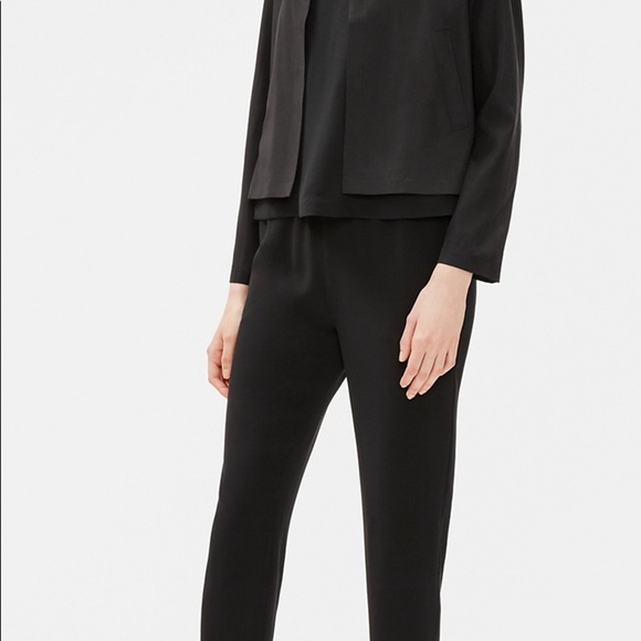 EILEEN Fisher Sand-washed Round Neck Jacket size M - Picture 3 of 11